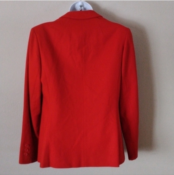 Vintage Pendleton Bright Red Button Up Virgin Wool Women's Blazer Jacket, USA - Picture 7 of 10